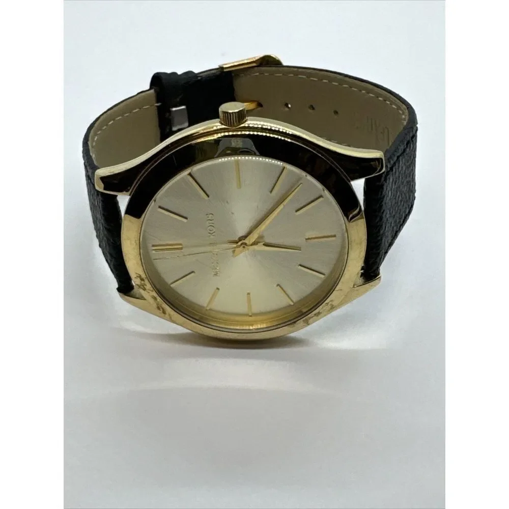 Michael Kors Runway MK3179 Women's Black Leather Analog Dial Quartz Watch JNA444